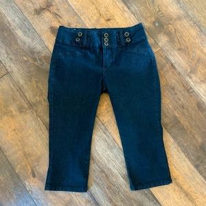 Diamanté Denim Jean Capri Pants